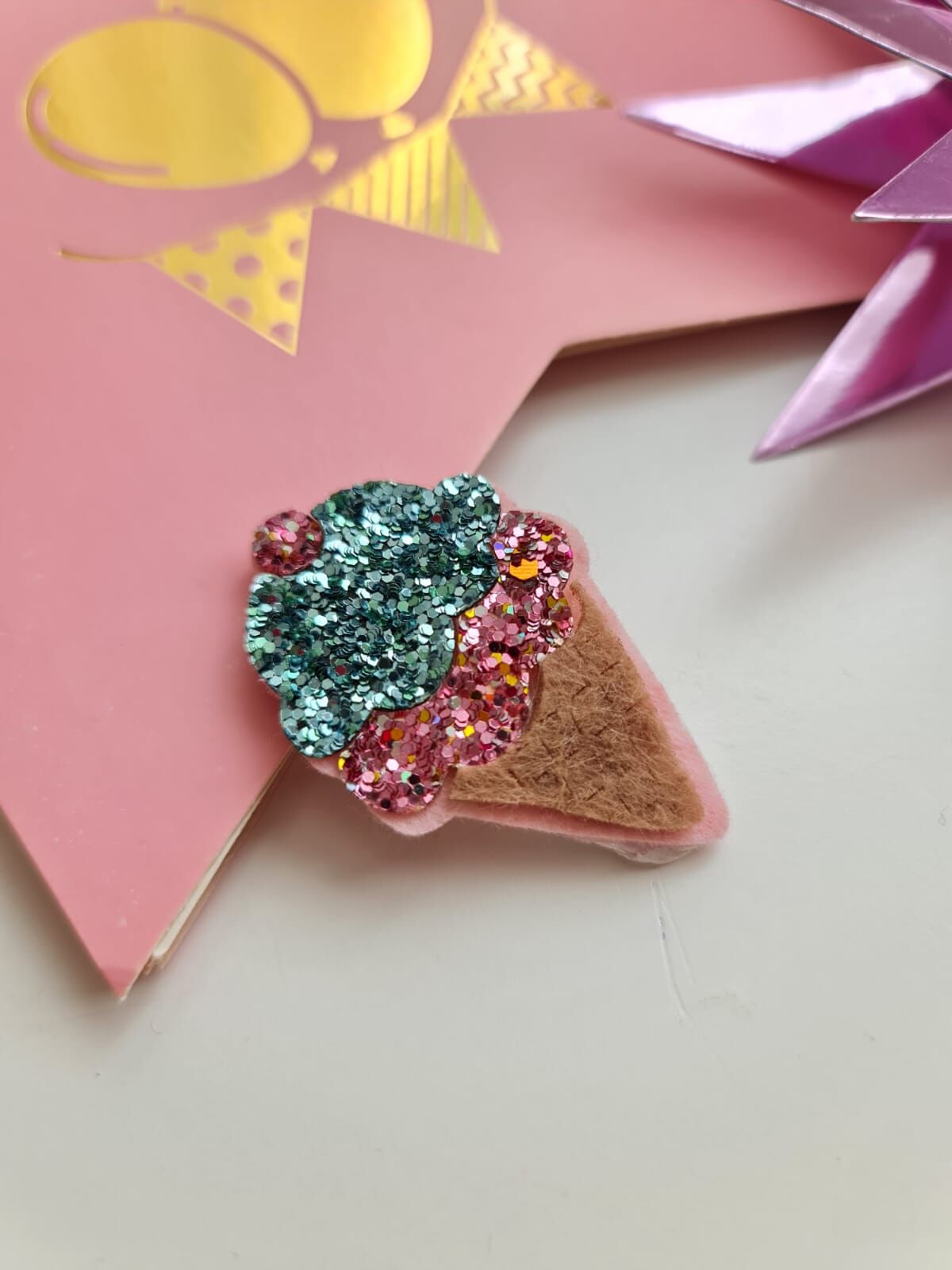 Glitter Dondurma Çıtçıt Toka Adet