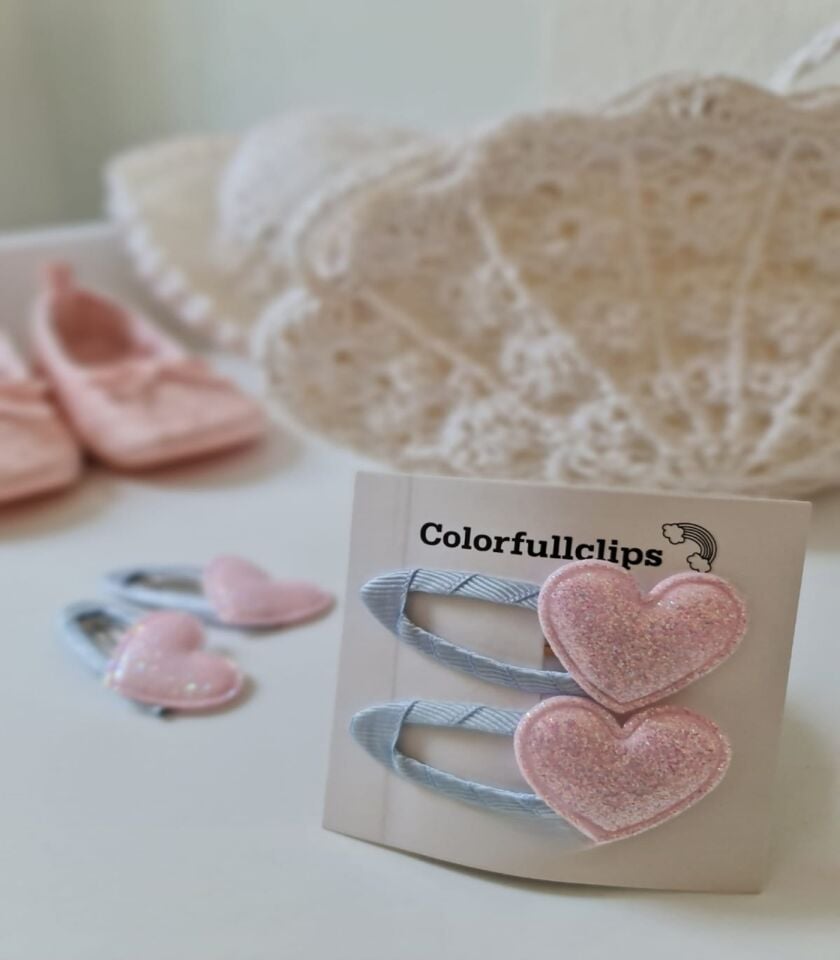 Soft Simli Kalp Citcit Toka Cift