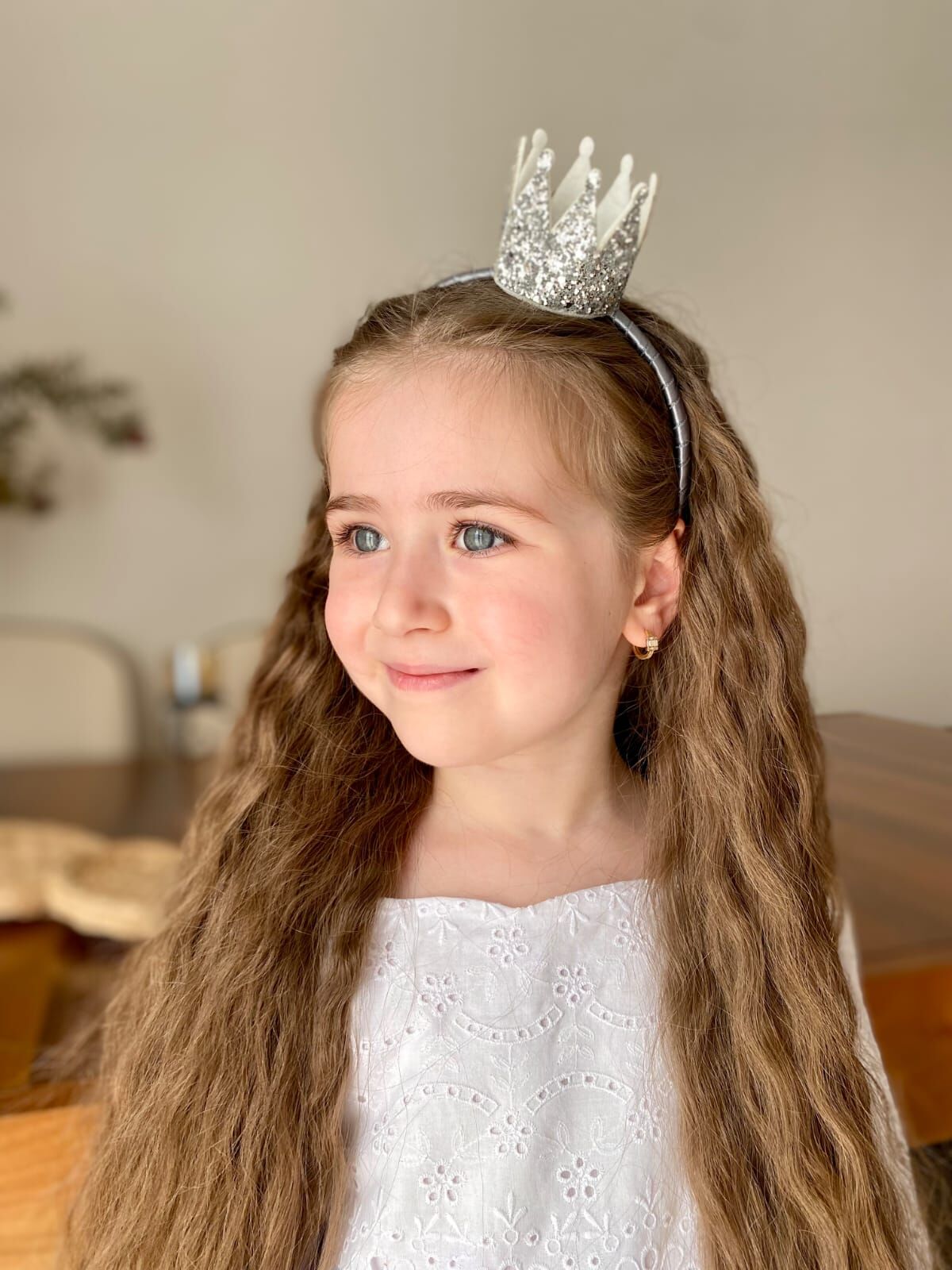Gümüş Glitter Prenses Tacı