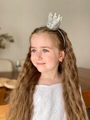 Gümüş Glitter Prenses Tacı