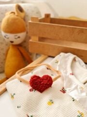 Teddy Bordo Kalp Bandana