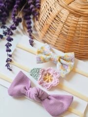 Çıtır Çiçek Fiyonk Bandana Set