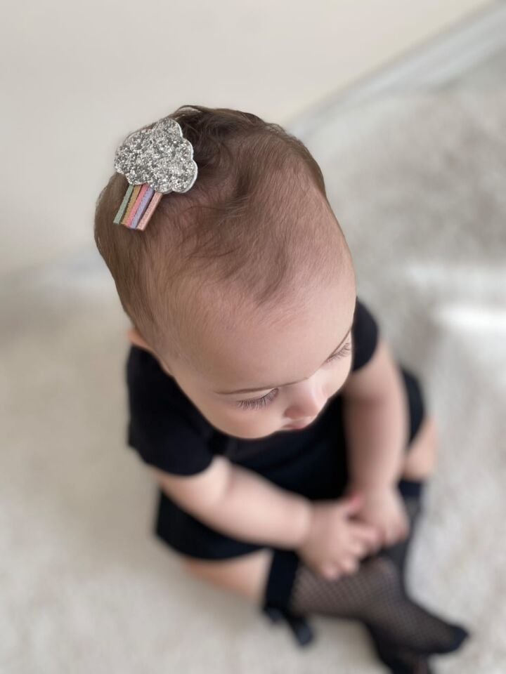 Glitter Bulut Az Saçlı Bebek Tokası