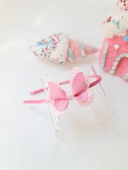 Glitter Kelebek Pembe Tac