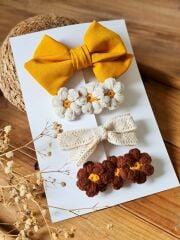 El Örgüsü Papatya Klips Set