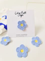 Az Saçlı Bebek Tokası Denim Flower