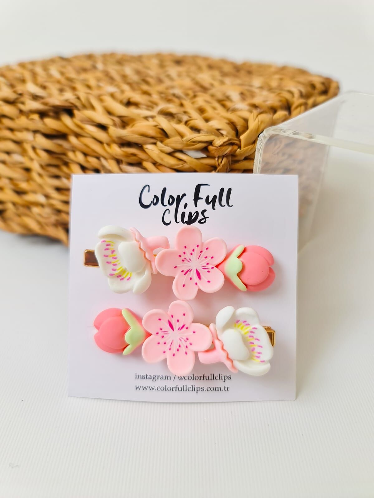 Cicek Figurlu 5.5 cm Klips Toka Cifti – Kız Cocuklari icin Sevimli Sac Tokasi