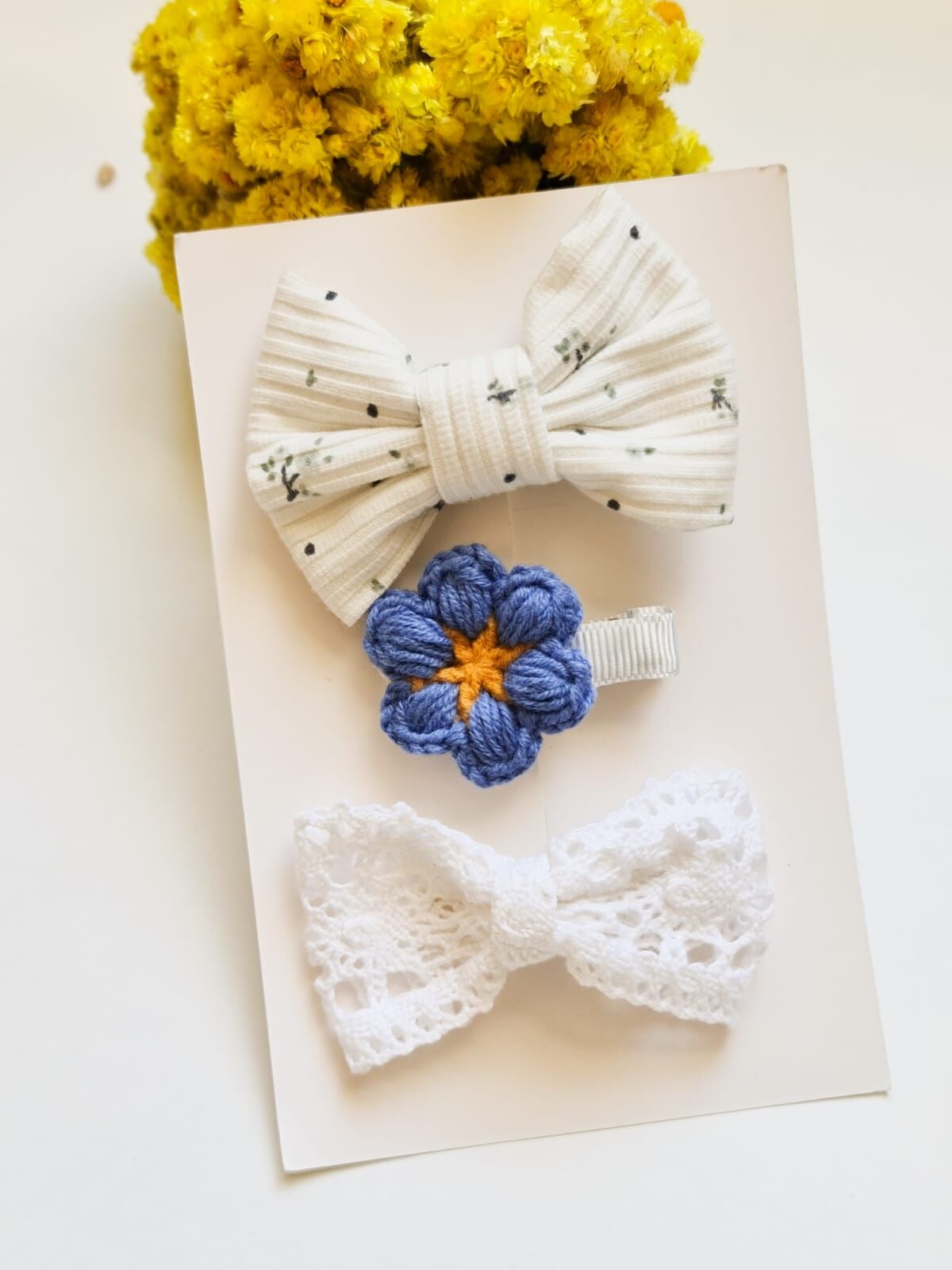 Denim Daisy Klips Set