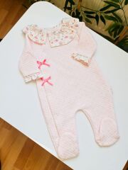Kapitone Kız bebek Tulum Toz Pembe