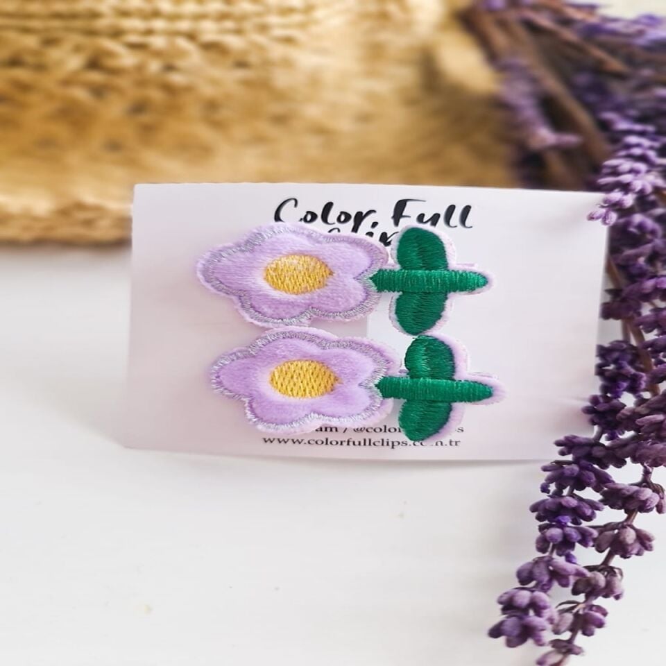 Ciftli Papatya Nakisli Klipsli Toka – Kiz Bebek ve Cocuk icin
