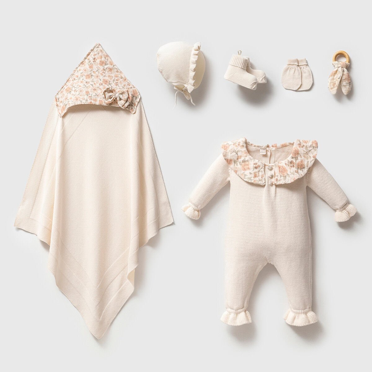 Kız Bebek Mona Premium Organik Pamuklu 6 Lı Set Krem