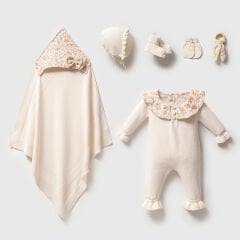 Kız Bebek Mona Premium Organik Pamuklu 6 Lı Set Krem