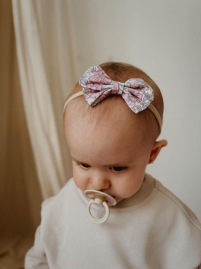 Pudra Çiçekli Fiyonk Bandana