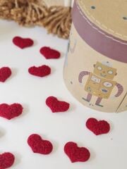 Teddy Bordo Kalp Az Saçlı Bebek Tokası