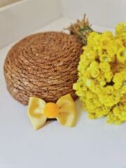 Sarı Ponpon Sarı Fiyonk Az Saçlı Bebek Tokası